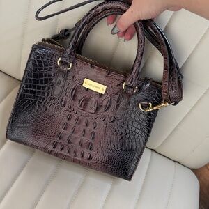 Brahmin Convertible Crossbody Satchel Coco Melbourne Leather Bag Crocodile